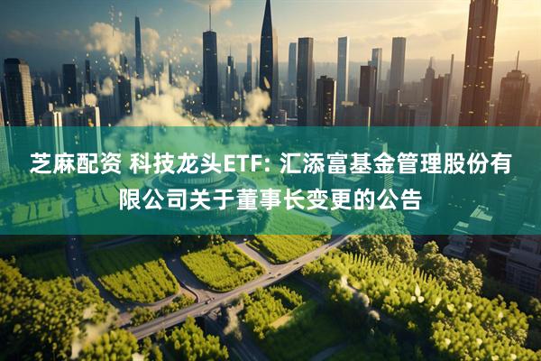 芝麻配資 科技龍頭ETF: 匯添富基金管理股份有限公司關(guān)于董事長變更的公告
