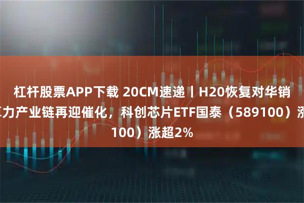 杠桿股票APP下載 20CM速遞丨H20恢復對華銷售，算力產業(yè)鏈再迎催化，科創(chuàng)芯片ETF國泰（589100）漲超2%
